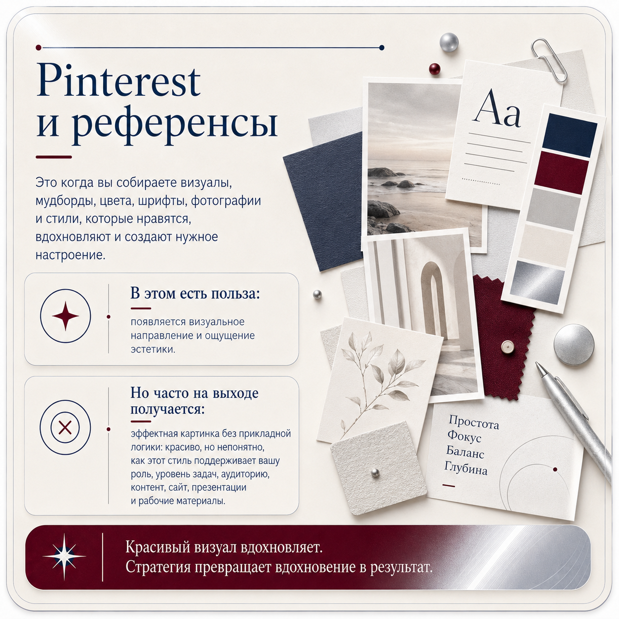Инфографика: Pinterest, референсы и визуальное вдохновение