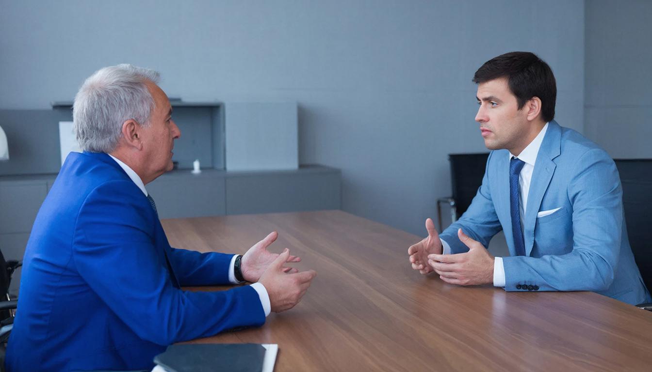 Два руководителя ведут переговоры