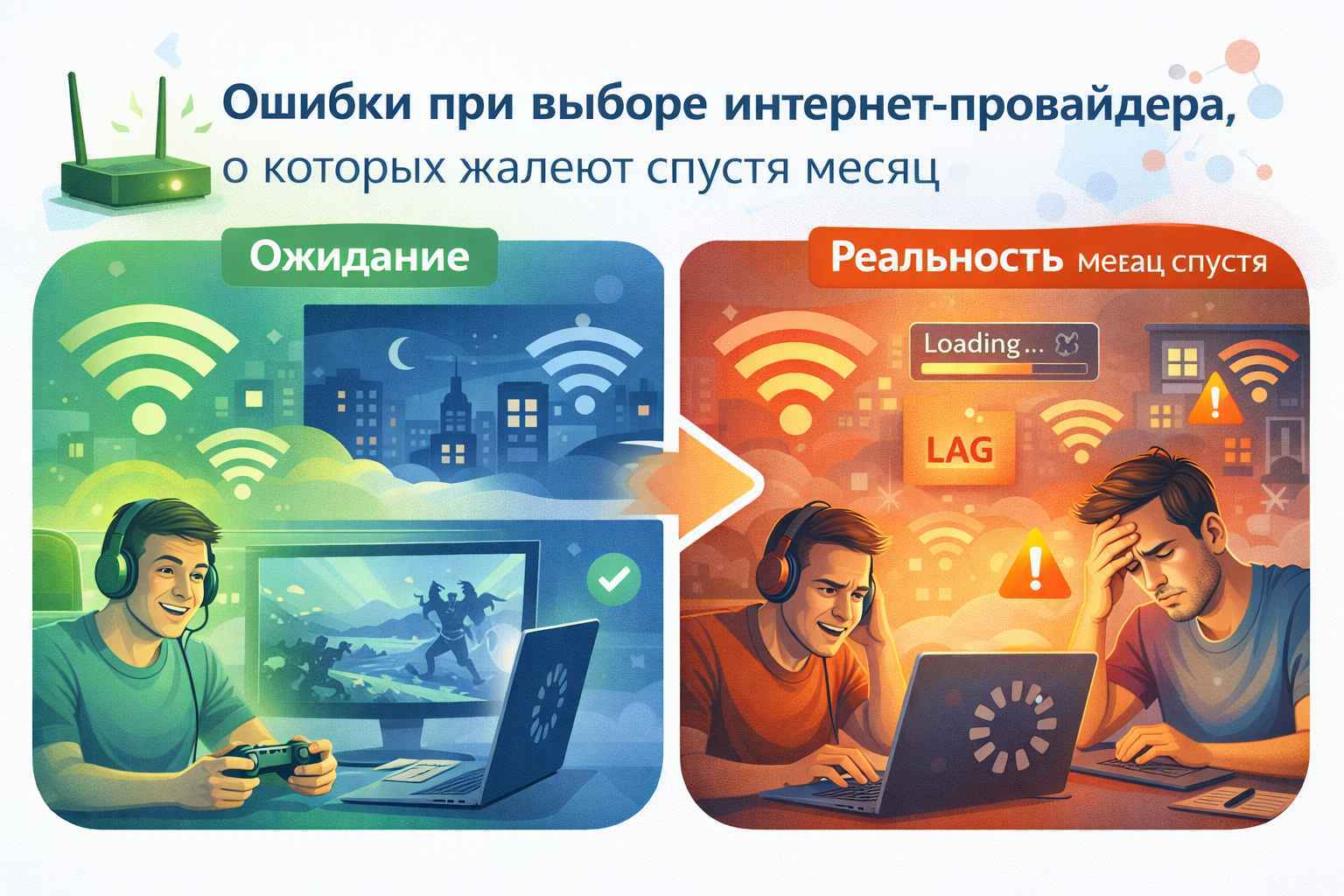 Ошибки при выборе интернет-провайдера