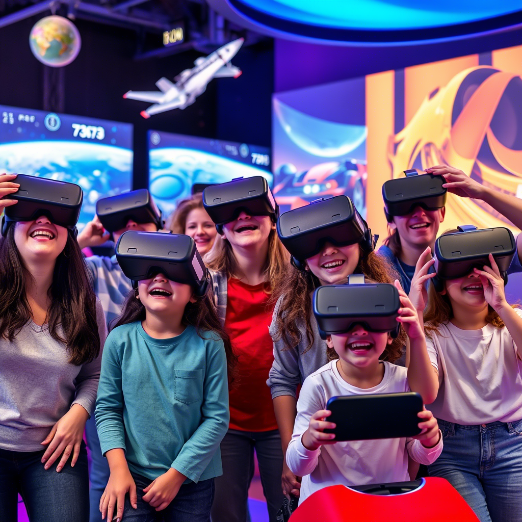 Семейное VR-развлечение с детьми в современном VR-центре