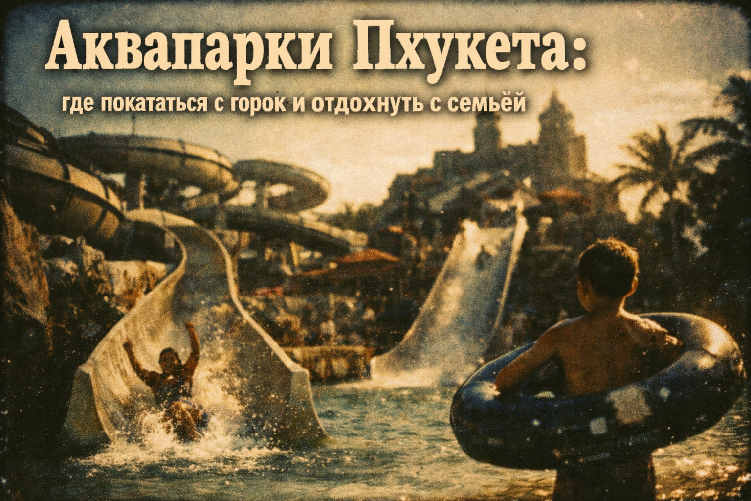 аквапарки — яркий отдых для всей семьи на Пхукете Представьте: вы с детьми мчитесь с огромной горки, брызги воды, смех и адреналин, а потом расслабляетесь в ленивой реке под пальмами. Пхукет — идеальное место для аквапарков: тёплая погода круглый год, сов