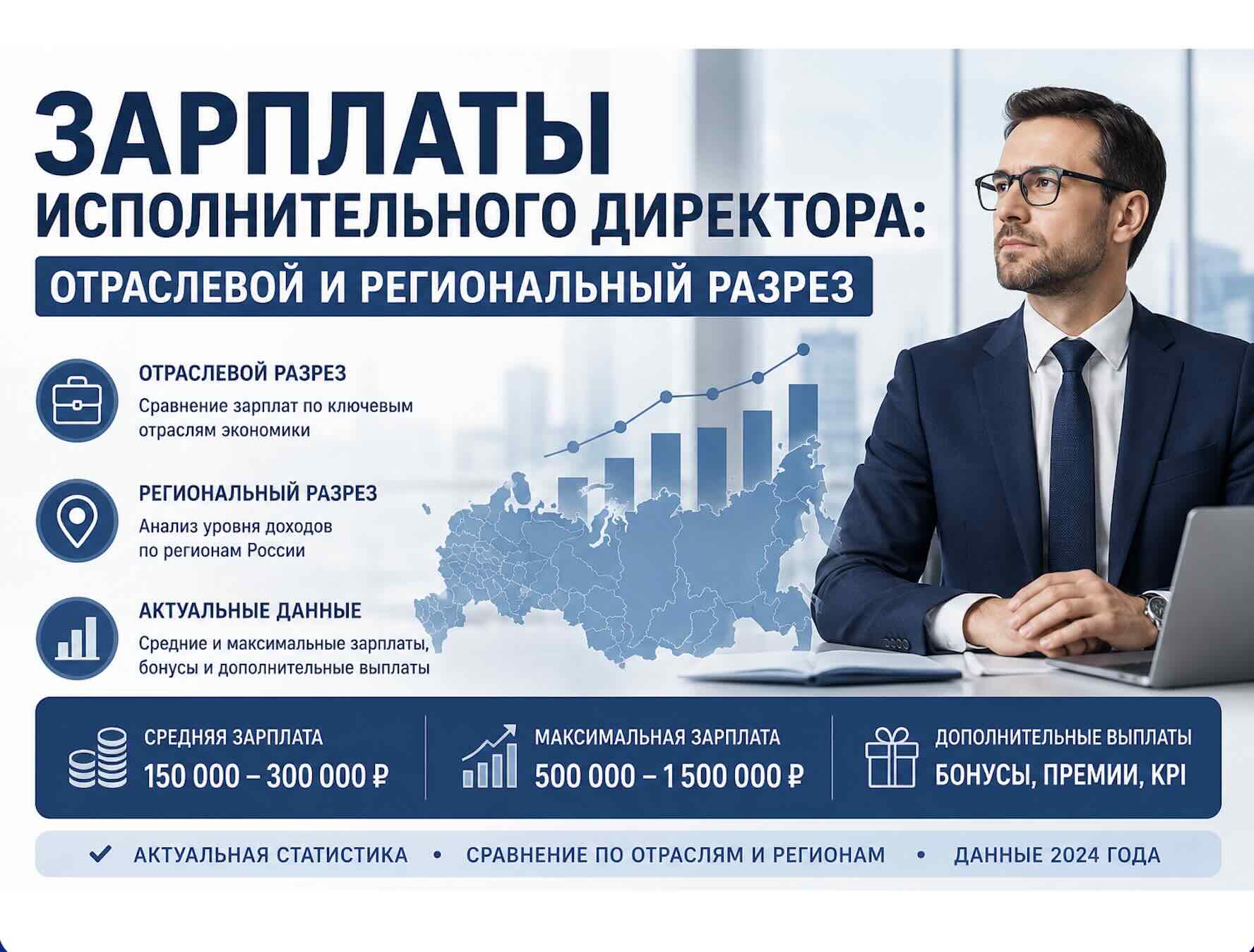Зарплаты исполнительного директора: отраслевой и региональный разрез