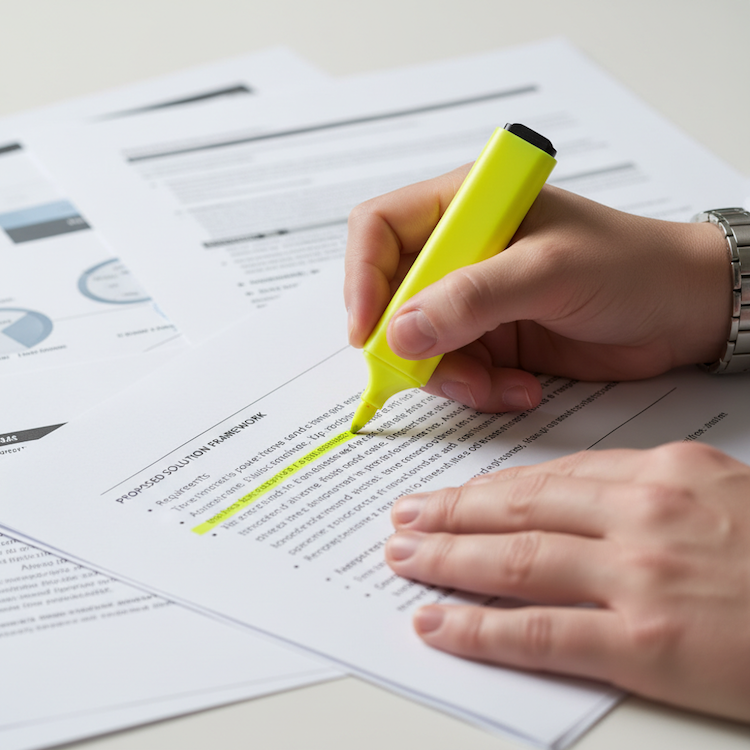 proposals on a table being highlighted