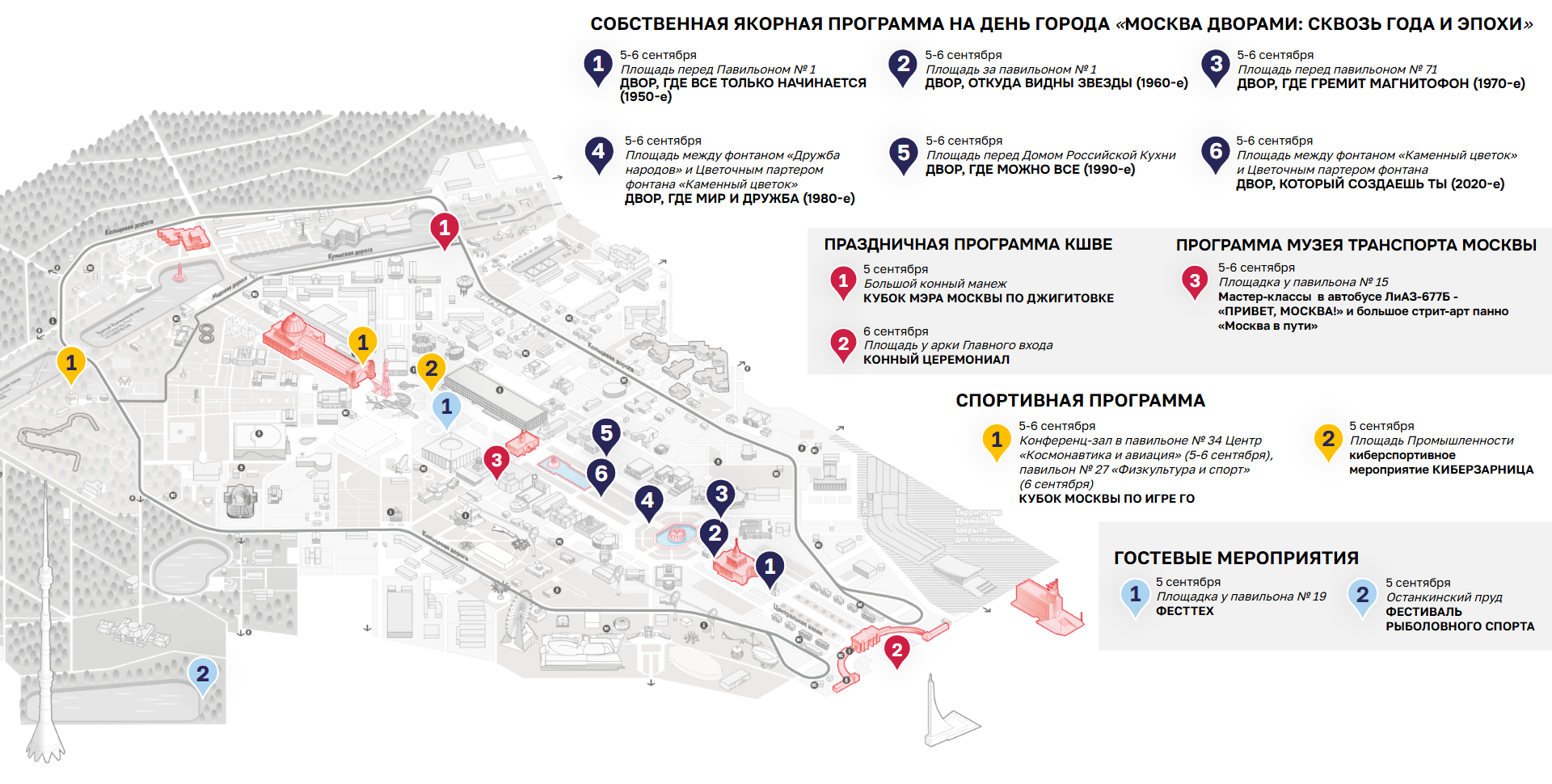 Карта празднования Дня города на ВДНХ