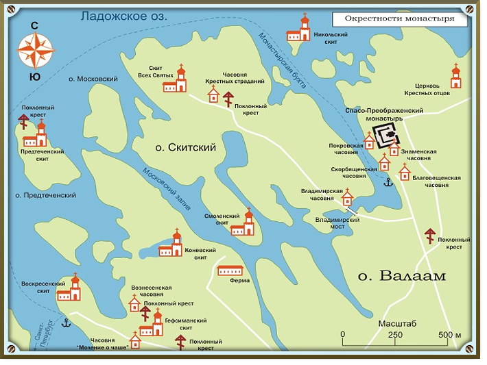 Карта валаама подробная