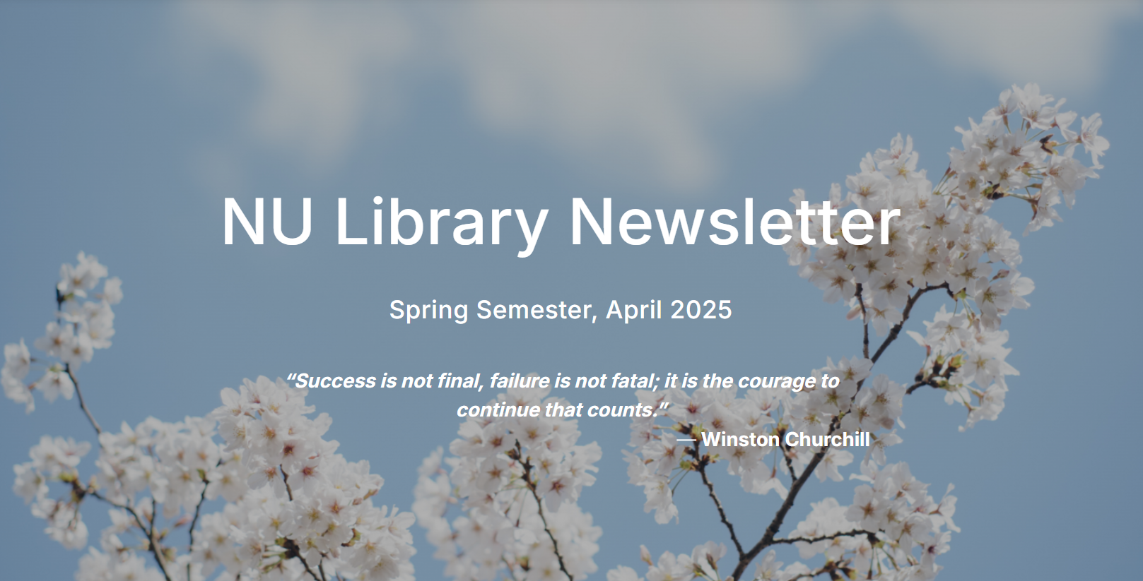 The NU Library Newsletter April Edition