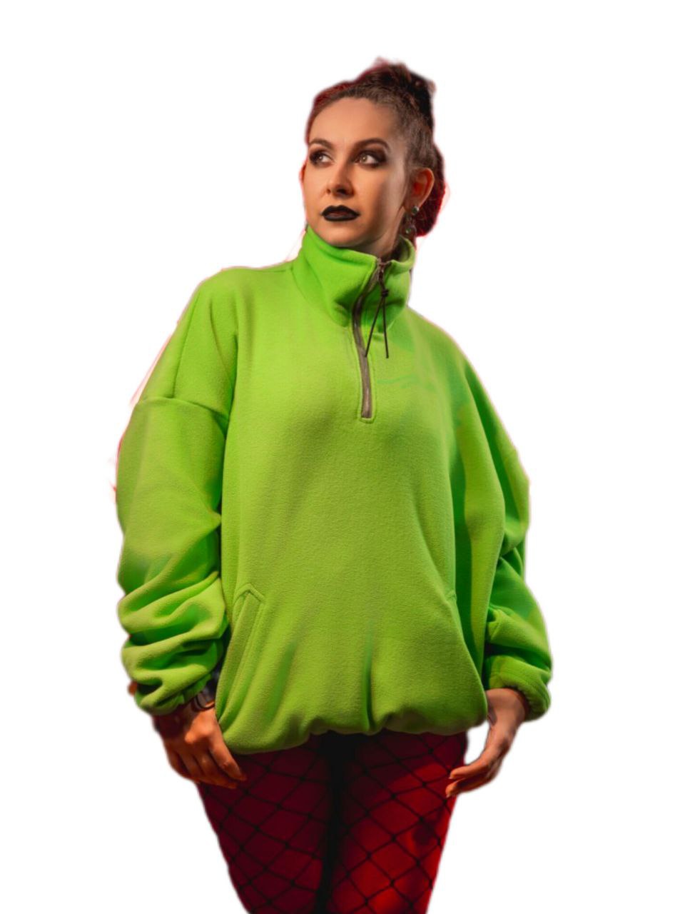 толстовка флис зеленая женская спб мск купить заказать пошив