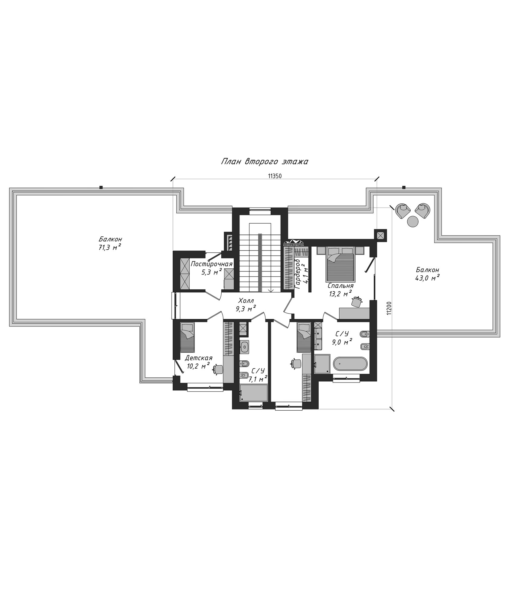 Разработанный проект "Вьюн" |Загородный дом с гаражом и баней крытой ...