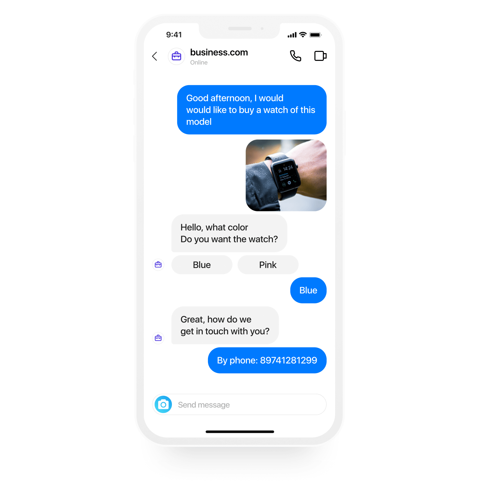 чат-бот в мессенджере клиентом