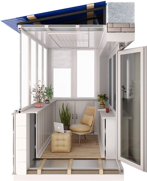 балкон с выносом в хрущевке