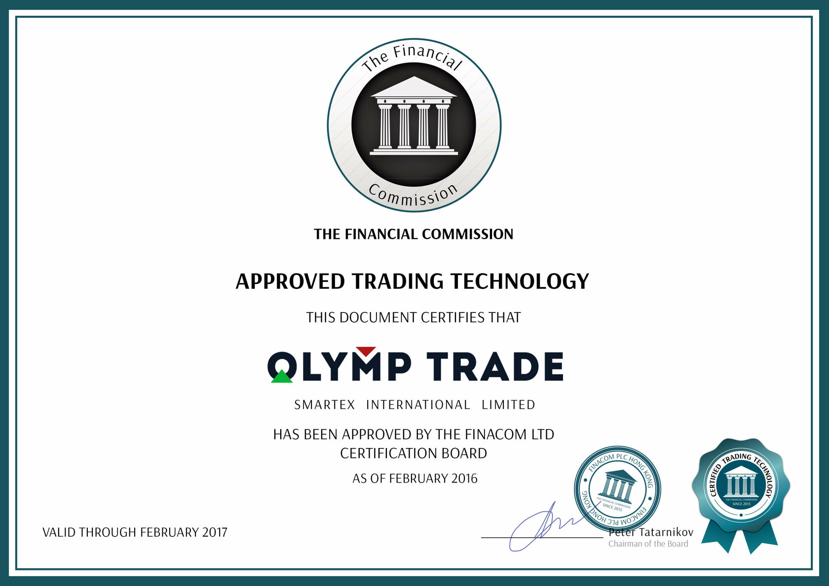 FinaCom Olymp Trade license