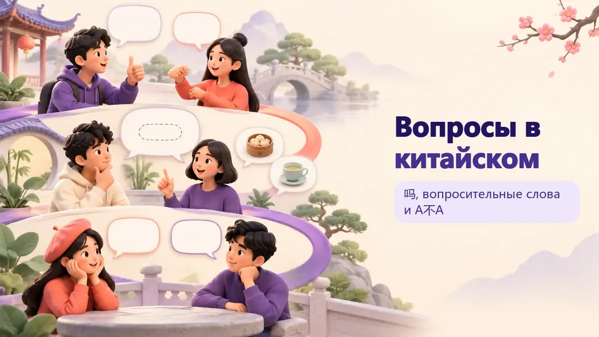 Обложка статьи «Вопросы в китайском»: тематическая учебная композиция LaRou