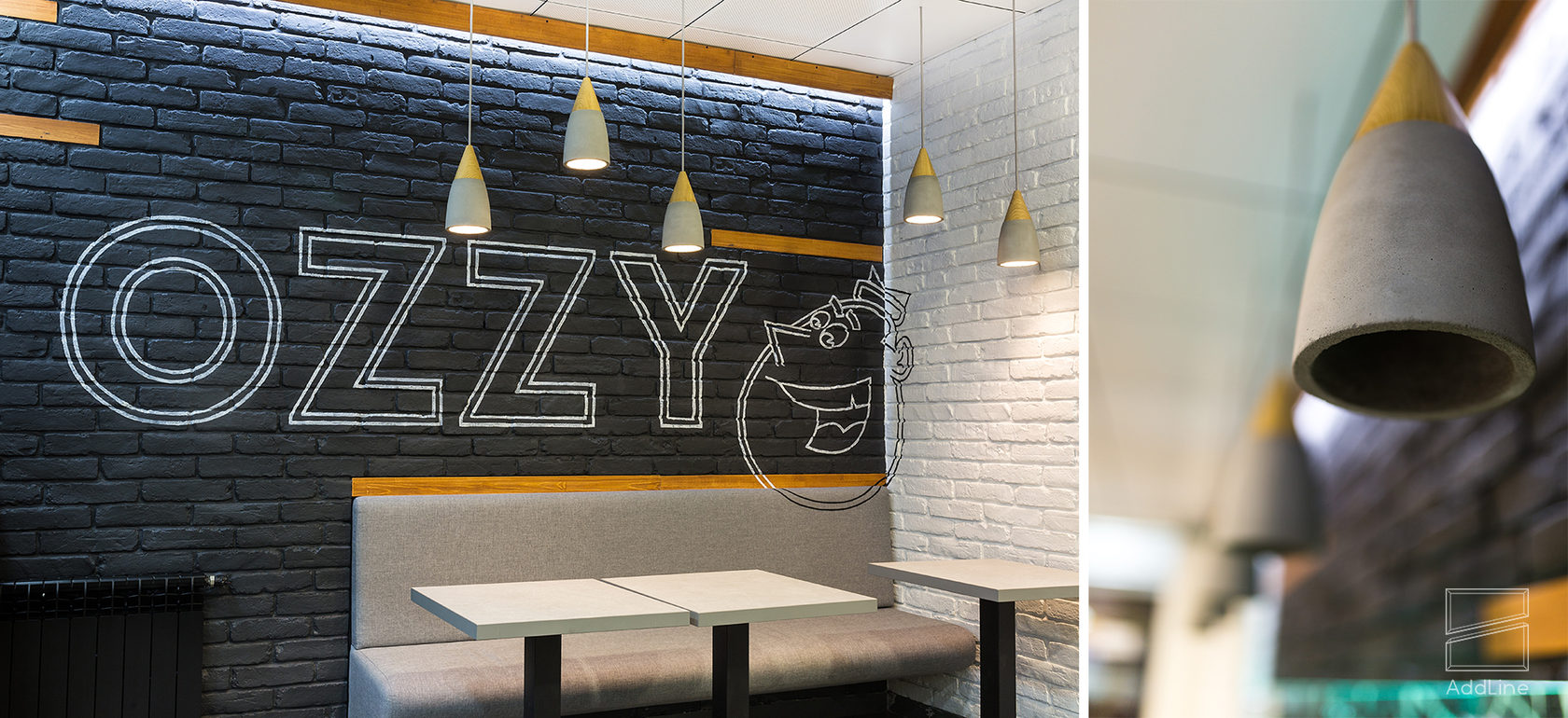 fast food restaurant wall design