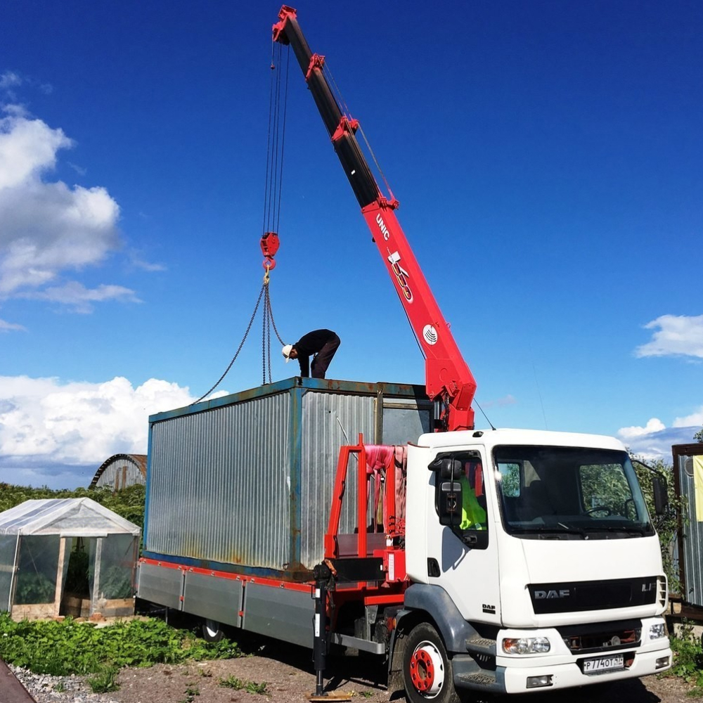 Манипулятор 7т palfinger. Манипулятор с контейнером. Манипулятор palfinger pk 36502 high performance. Кму 5т. Бытовка на манипуляторе.