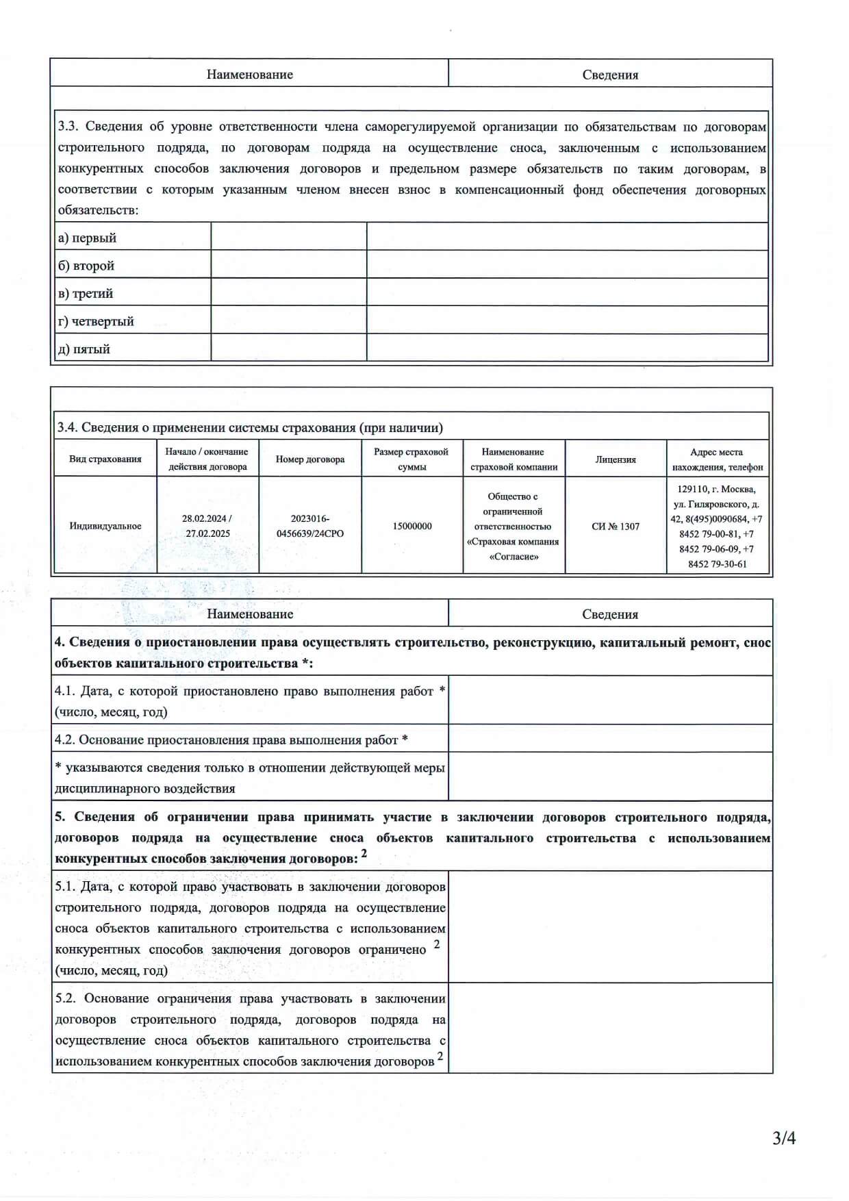 Разрешительная документация