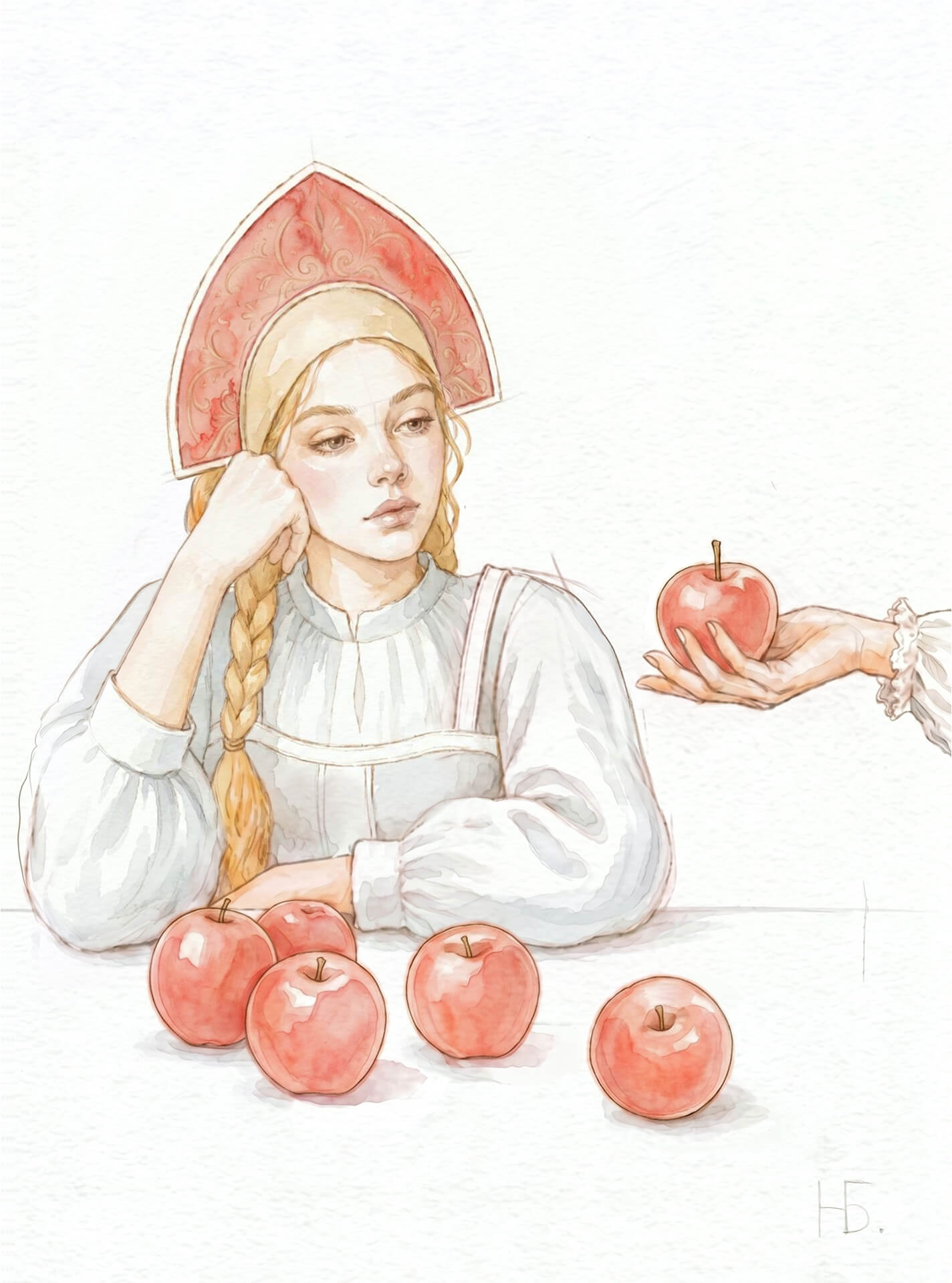 Яблочки эскиз Натальи Байбековой