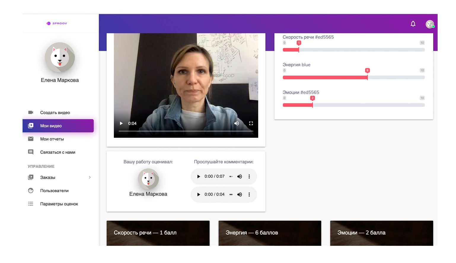 Интерфейс сервиса 2PROOV 