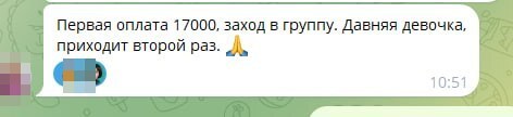 Сообщение об оплате от клиента