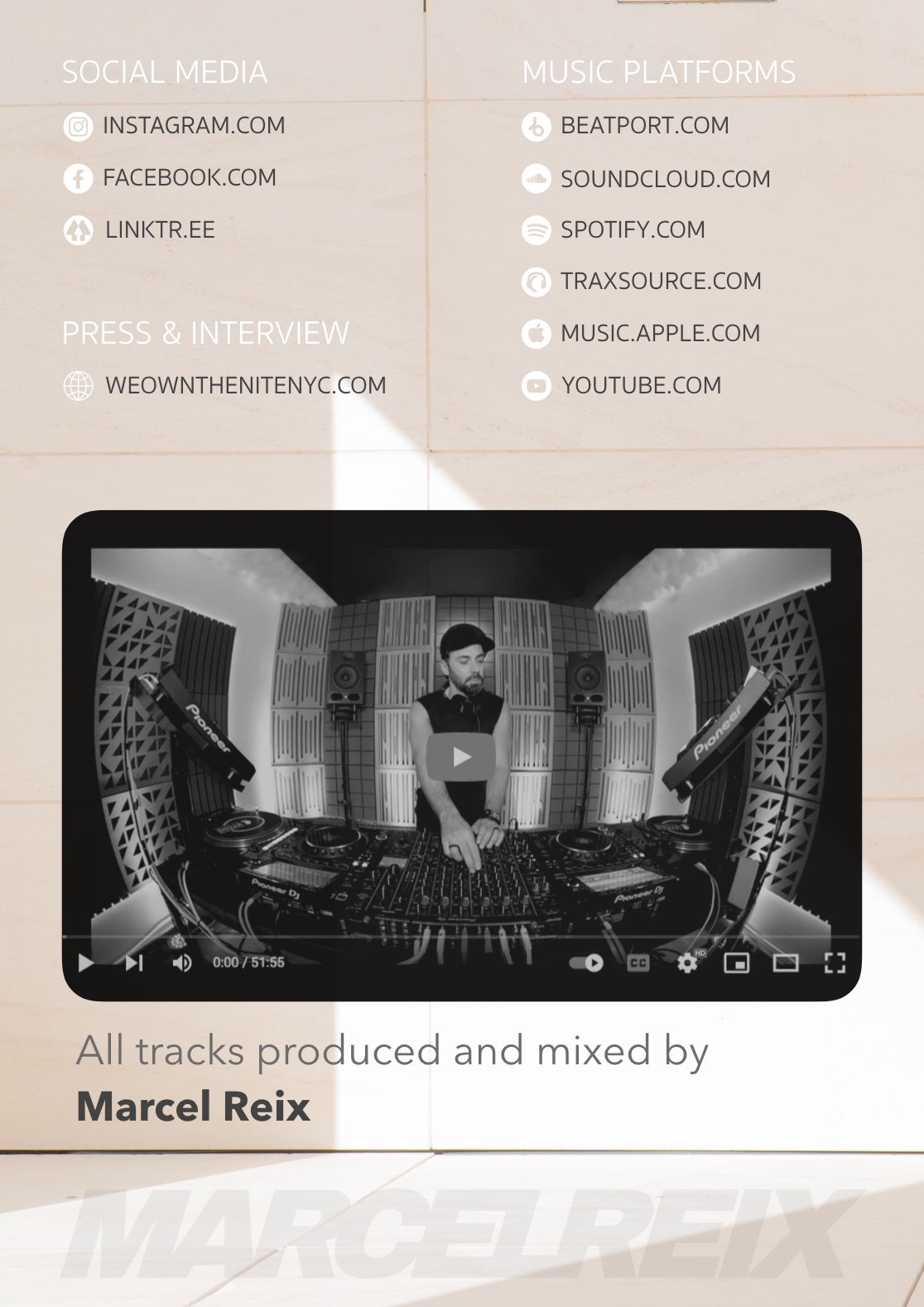 Marcel Reix EPK Press kit 2025 Social Media