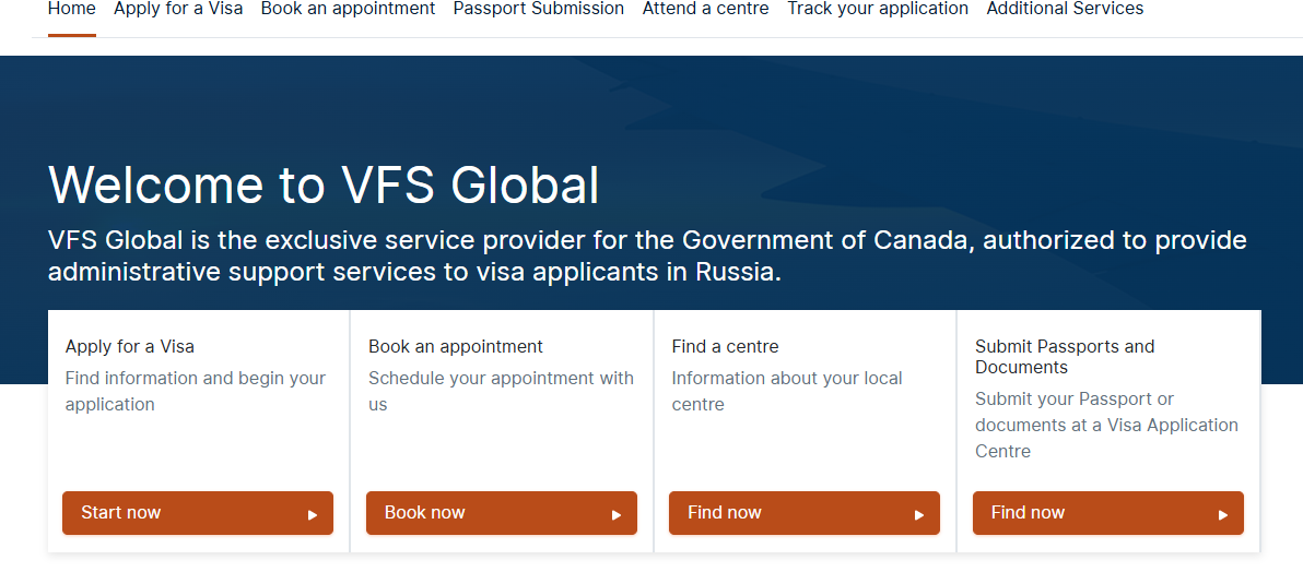 Для получения визы посетите сайт VFS Global