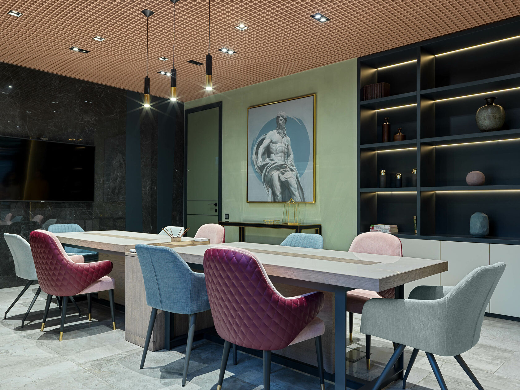 interior design of a commercial office facility