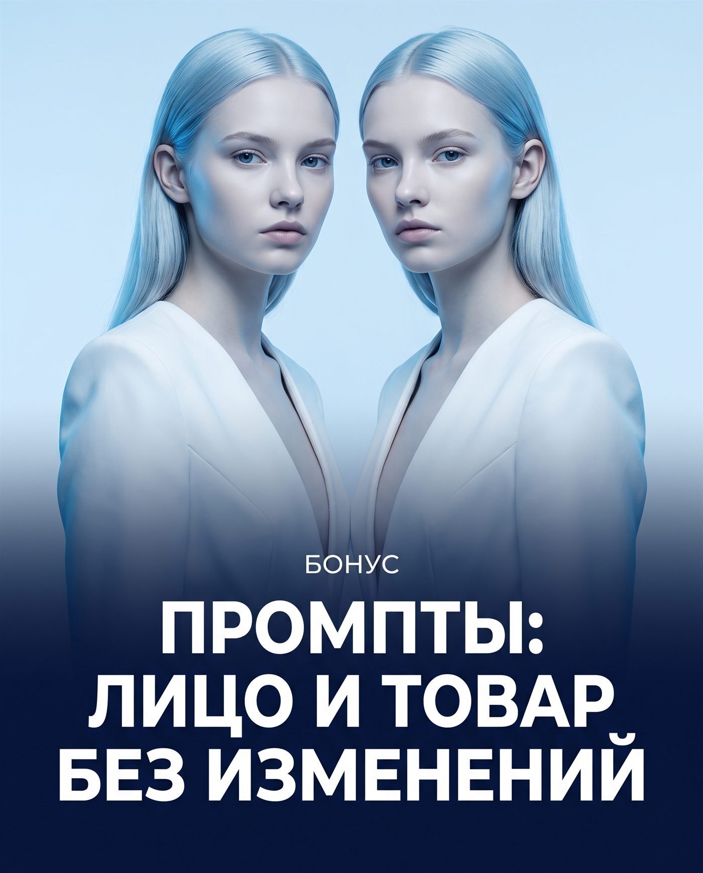 Промпты: лицо и товар без изменений