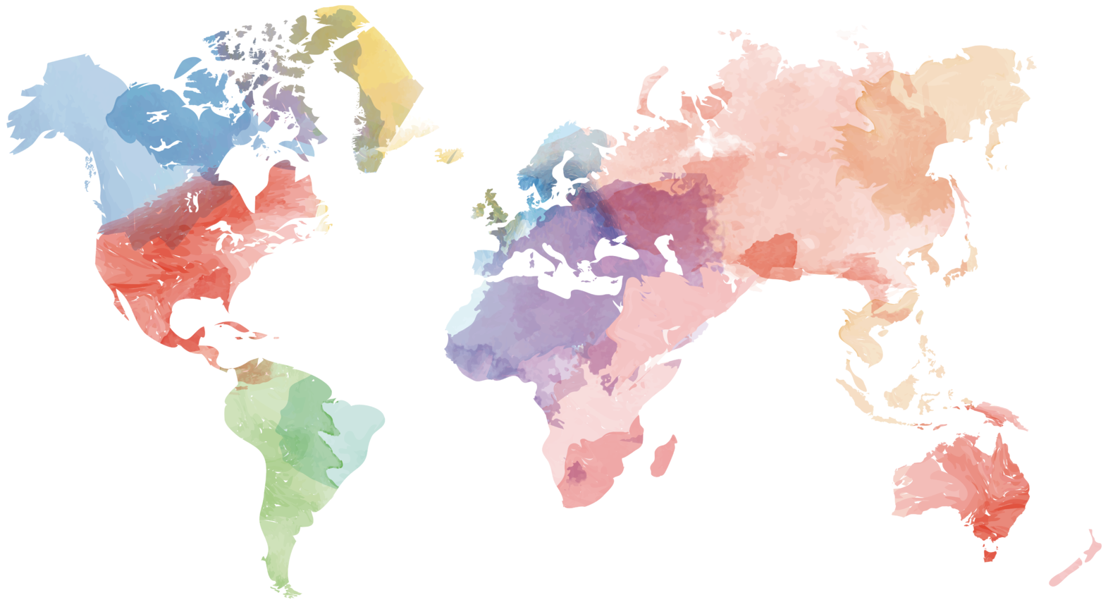 География в других странах. Стилизованная карта. Континенты на белом фоне.
