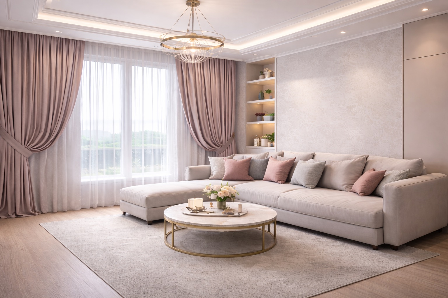 Пинч-плиссе, аккуратная верхняя линия