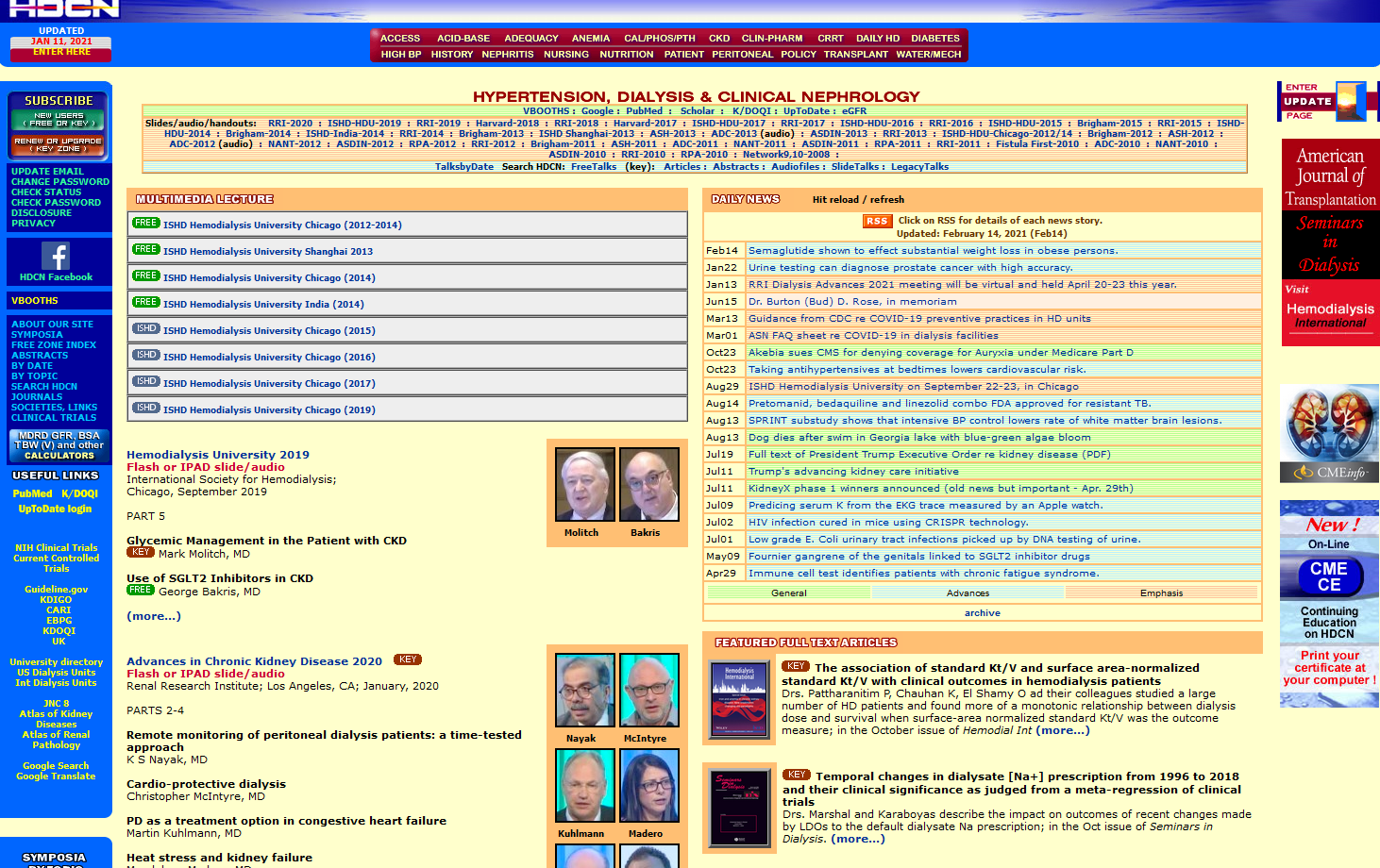 Hypertension, Dialysis, and Clinical Nephrology
