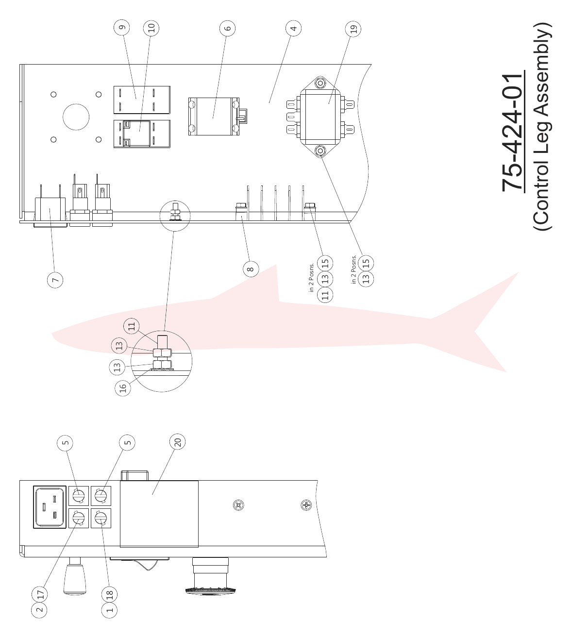 Morgana Documaster Pro 75-424-01 Control Leg Assembly — схема деталей