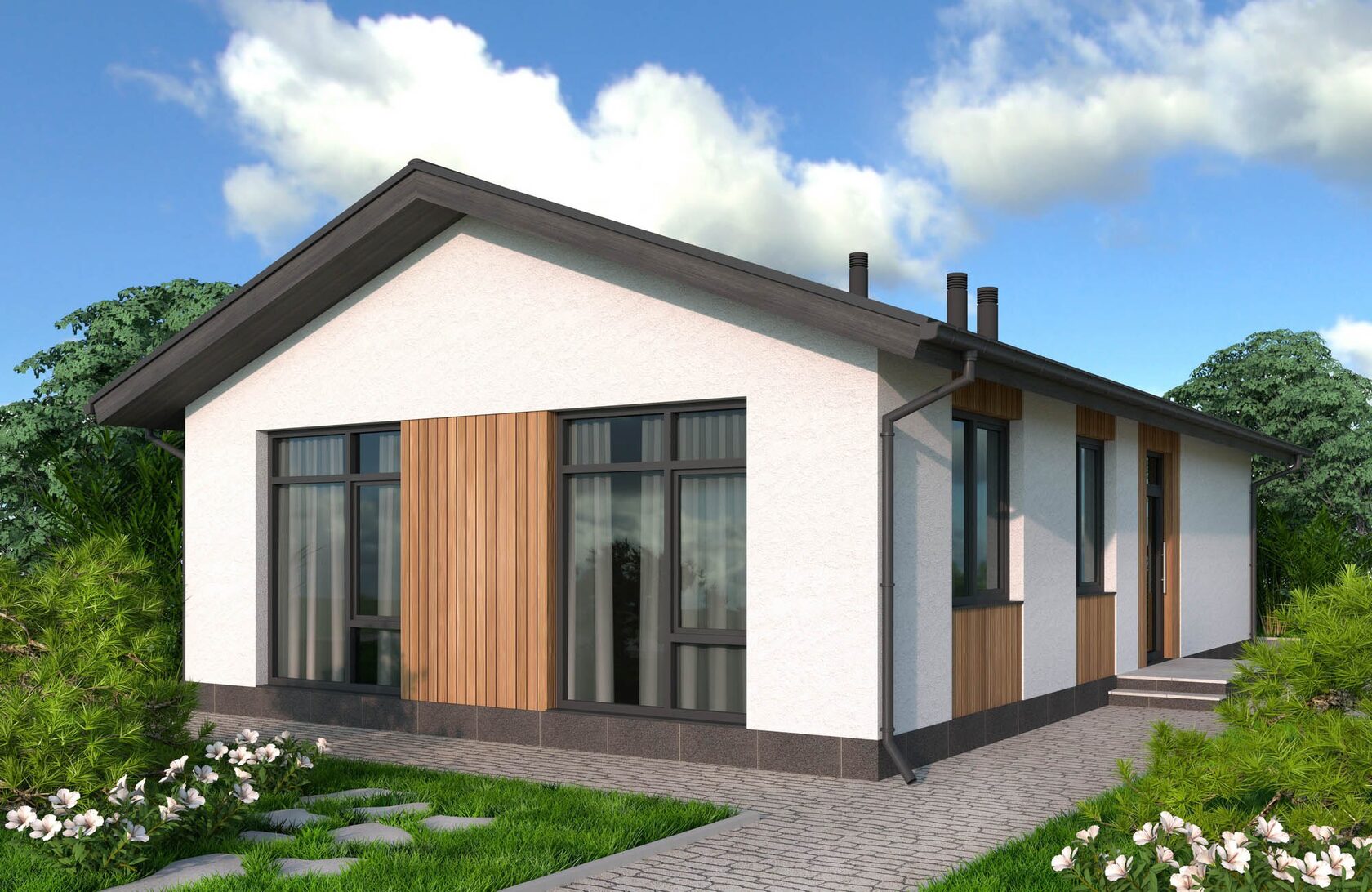 Проект одноэтажного дома ART HOUSE 83, 83 м²
