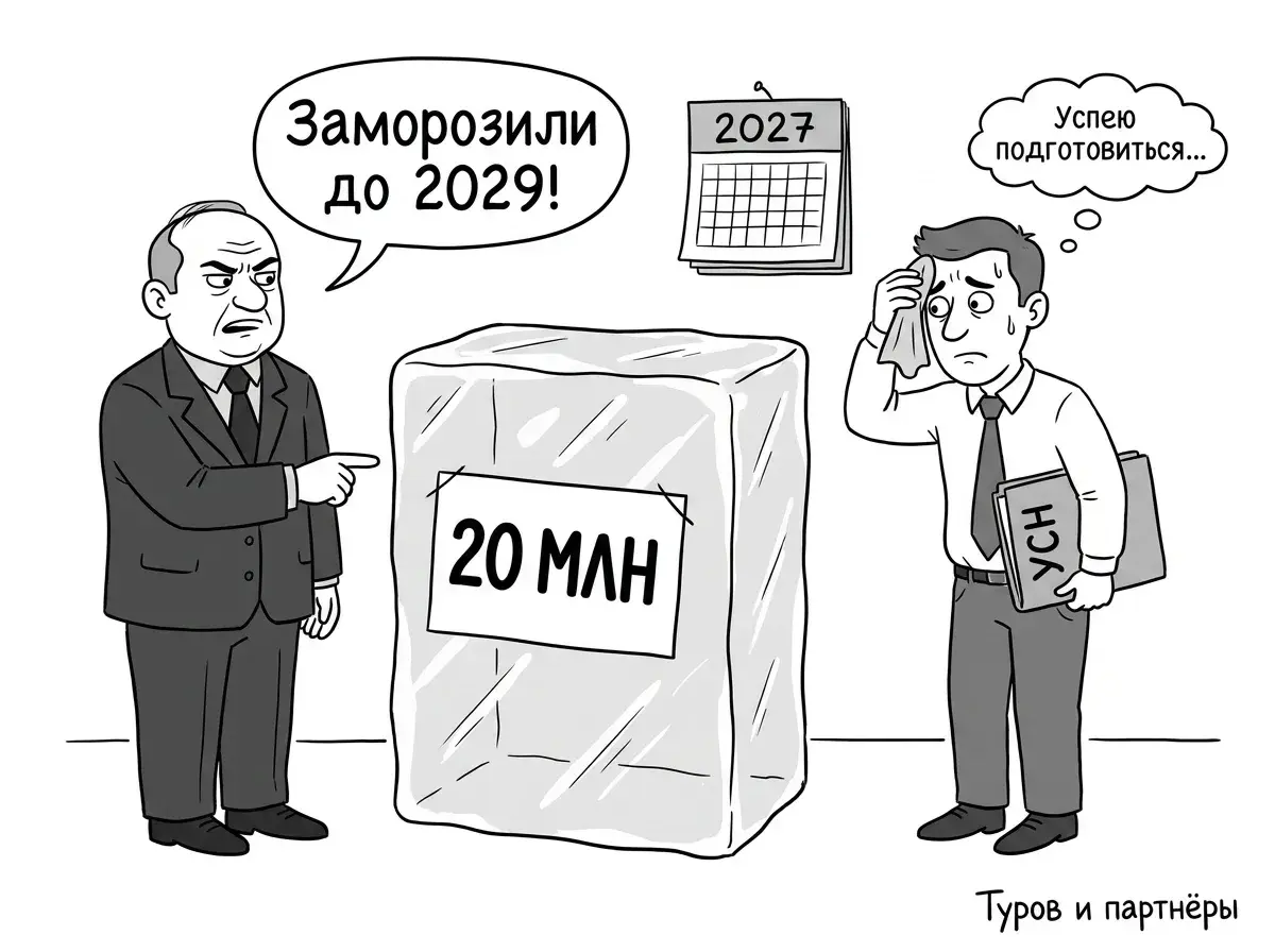 Лимит 20 млн для НДС на УСН заморожен до 2029 года.