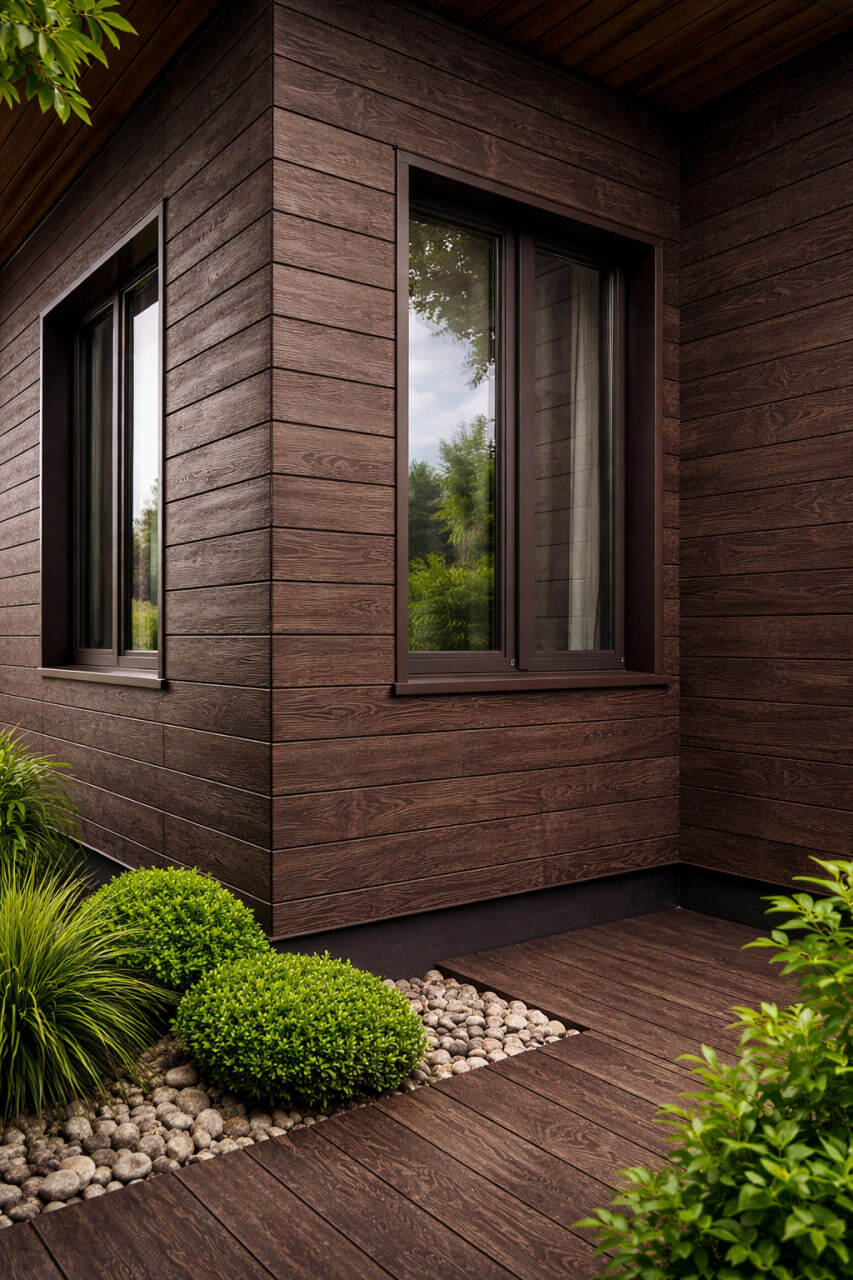 Wood-Look Facade Without Painting