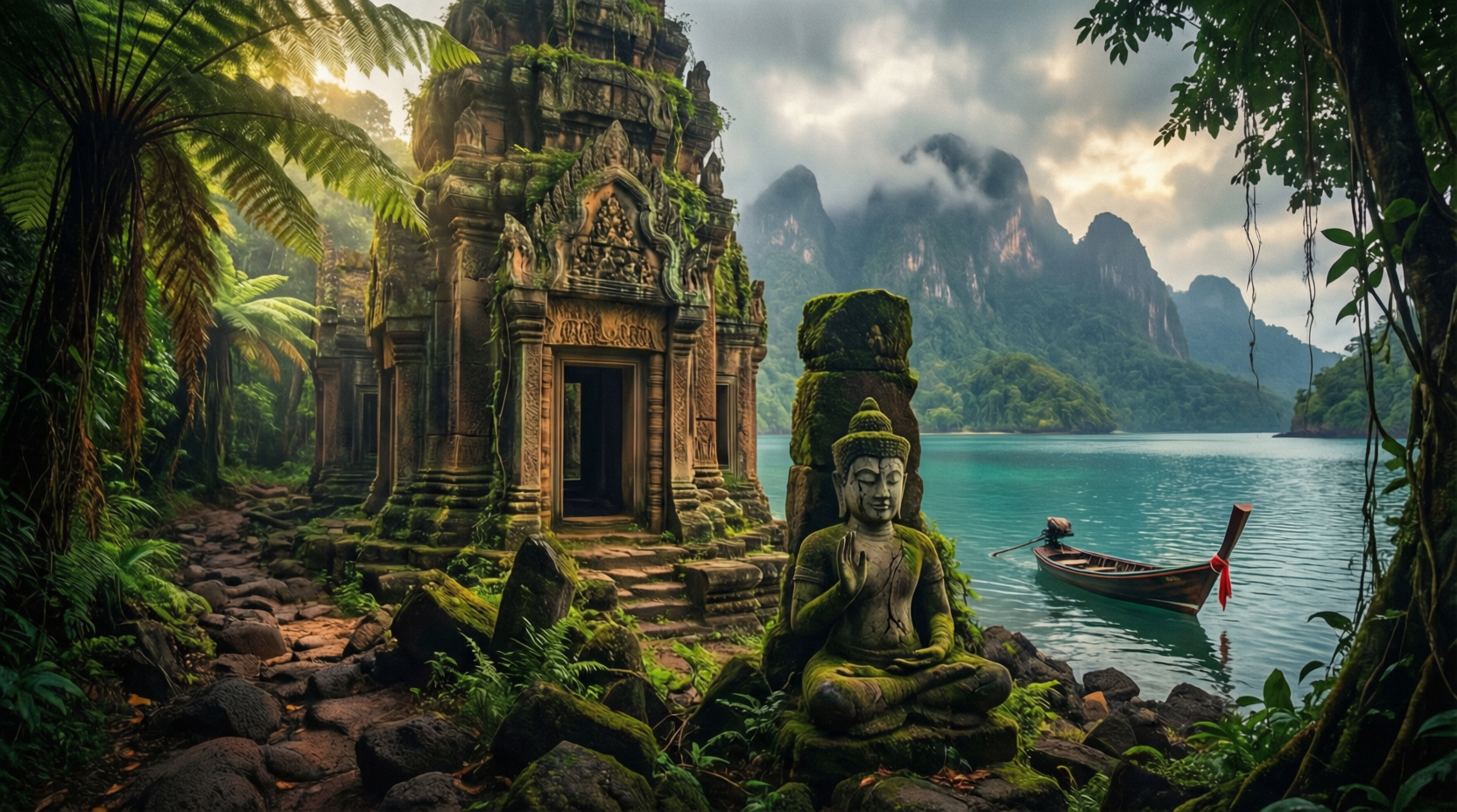 Священный источник у храма Wat Khunaram