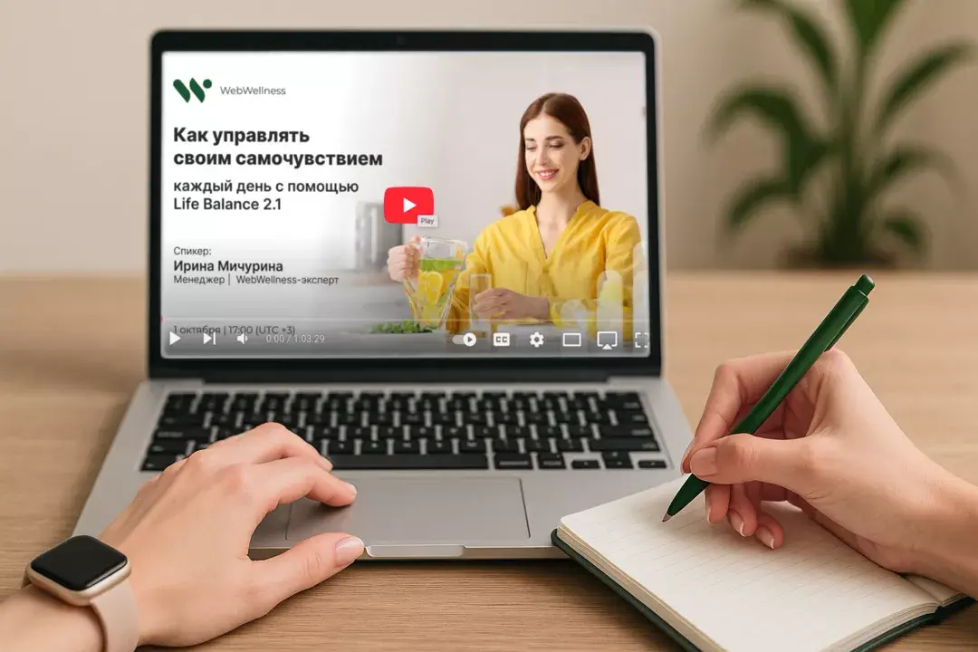 Смотрю вебинар WebWellness о том как управлять своим самочувствием каждый день с помощью Life Balance 2.1