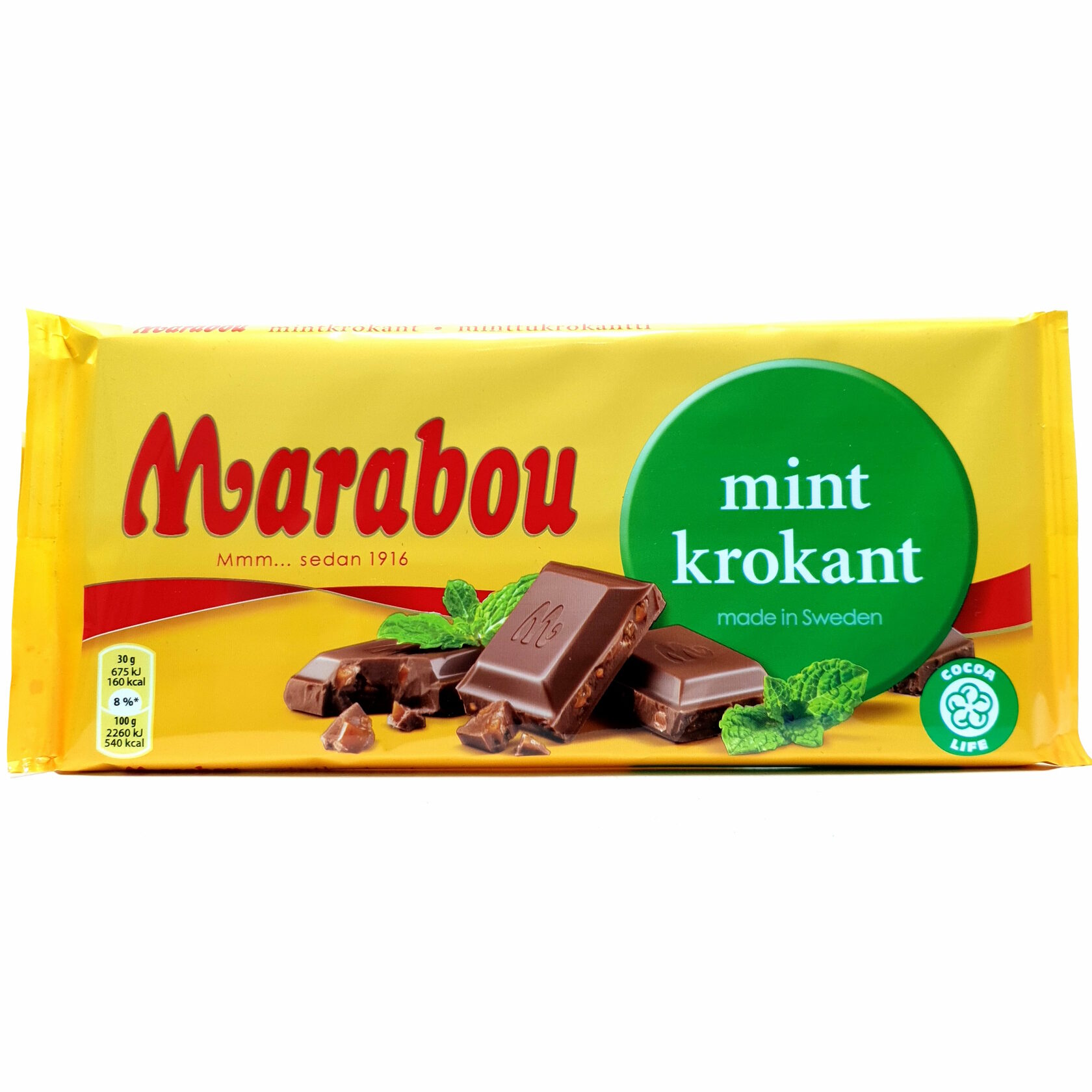 Шоколад Marabou мята 200гр