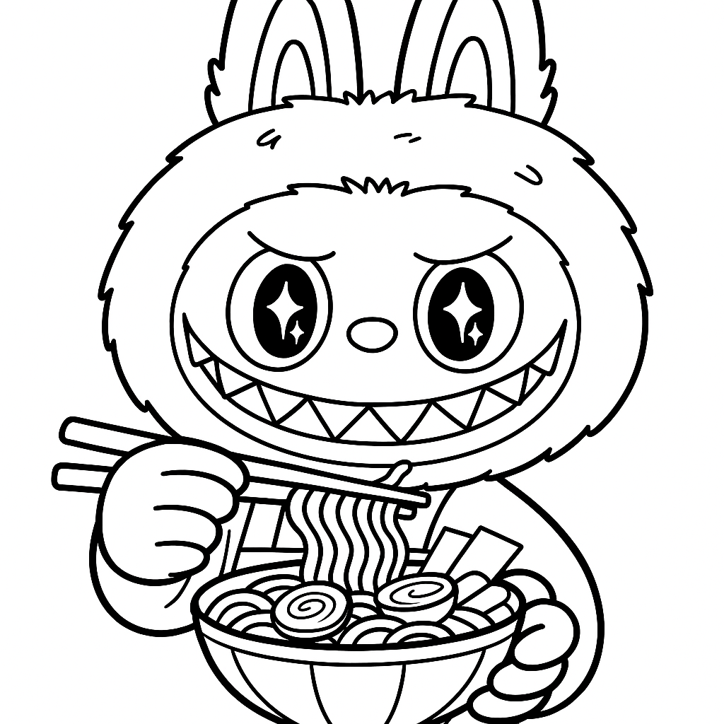 лабубу монстр раскраска для детей скачать бесплатно красивые милые раскраски Labubu 