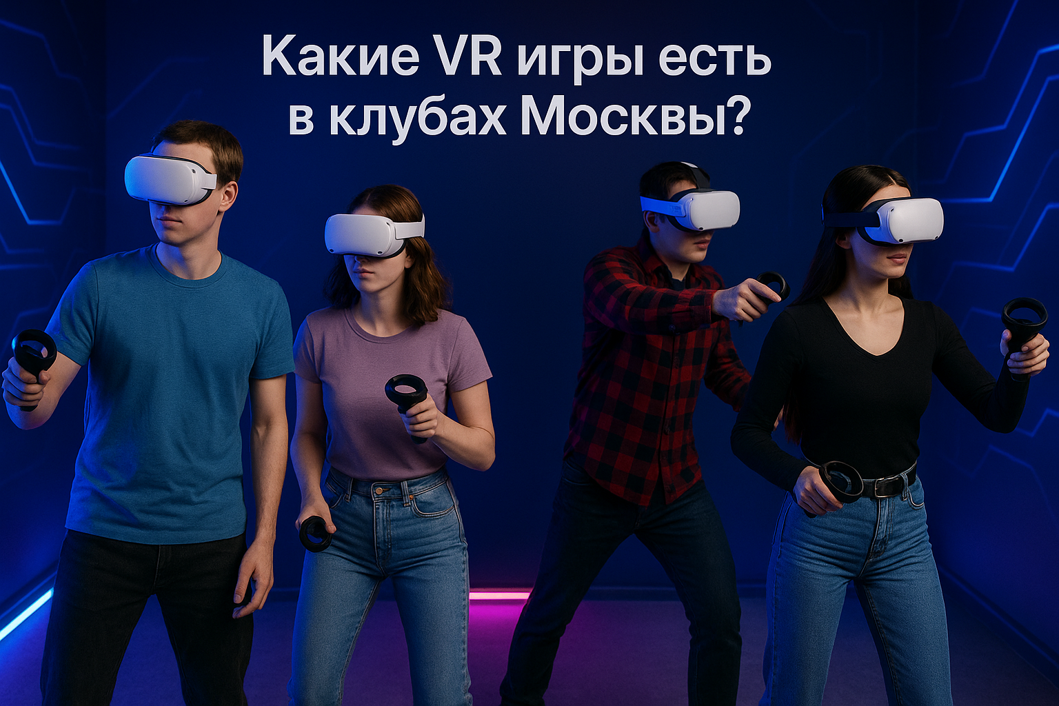 VR игры в Москве - игроки в клубе виртуальной реальности играют в популярные аттракционы 2025