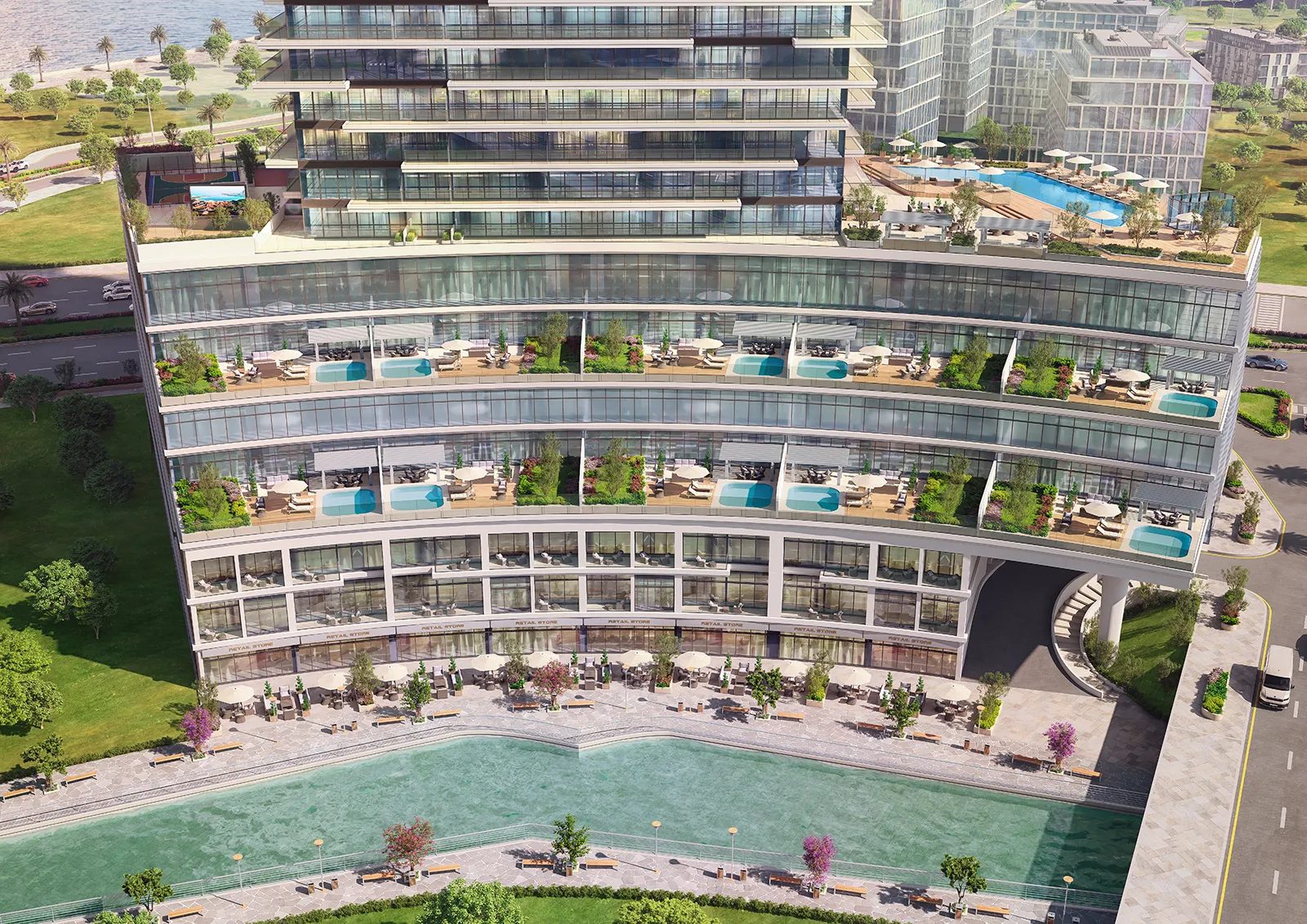 Radiant Terrace and Al Reem Island from above