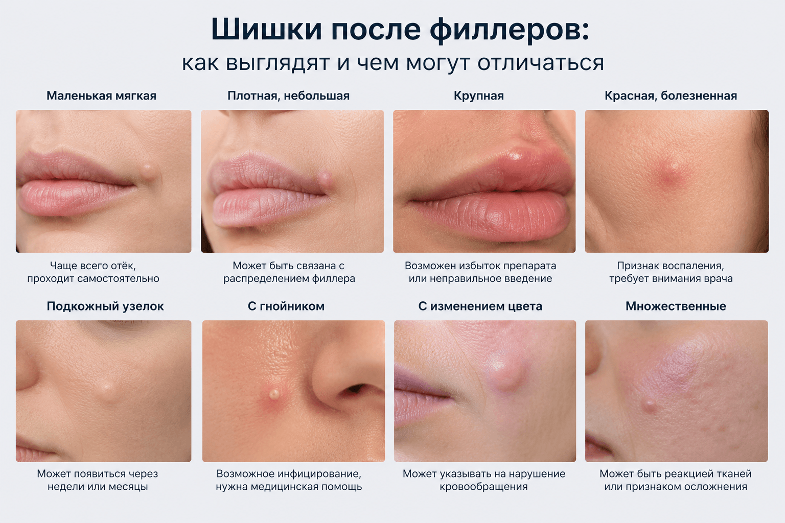 шишки после филлеров отличия