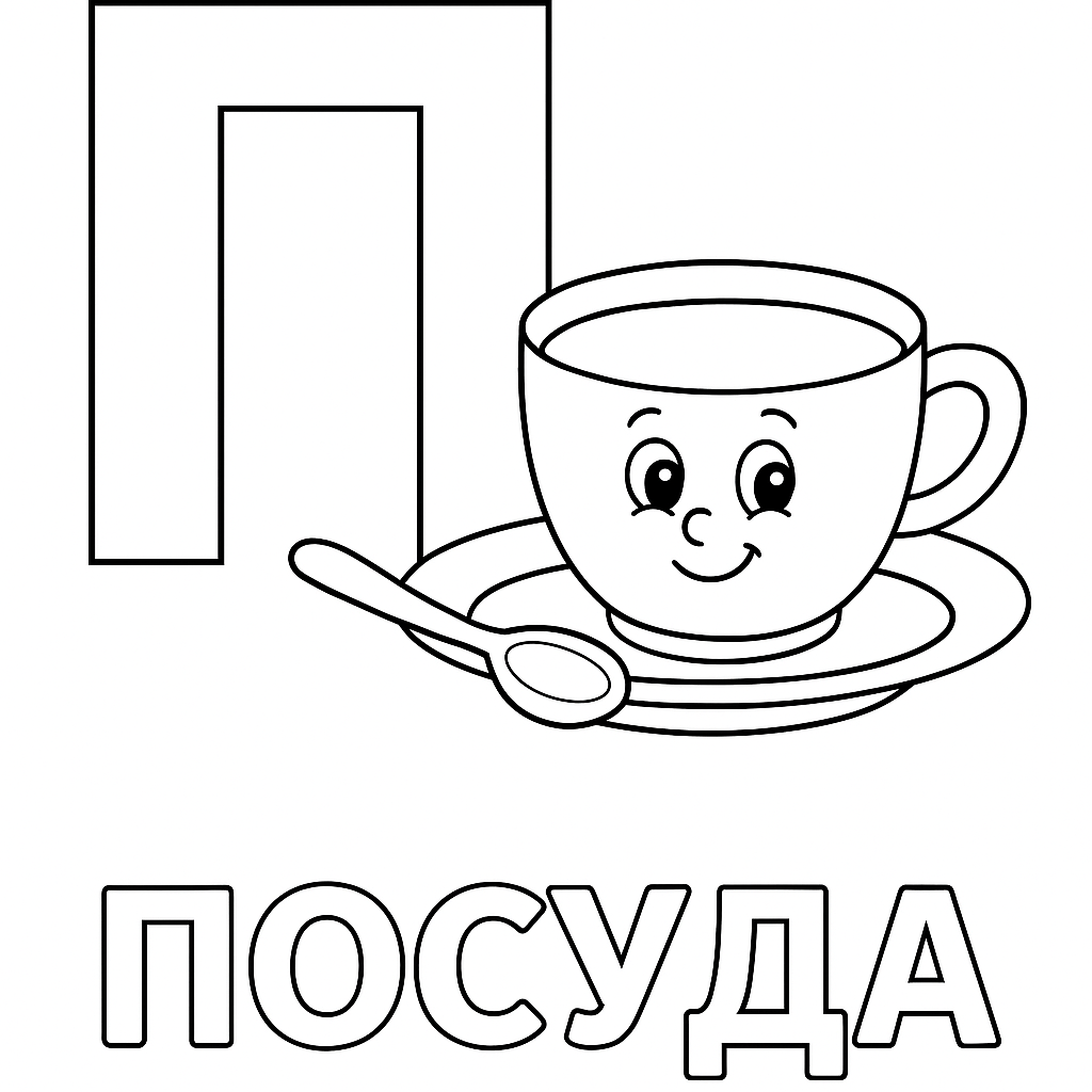 Раскраска буква «П» — скачать и распечатать бесплатно для детей