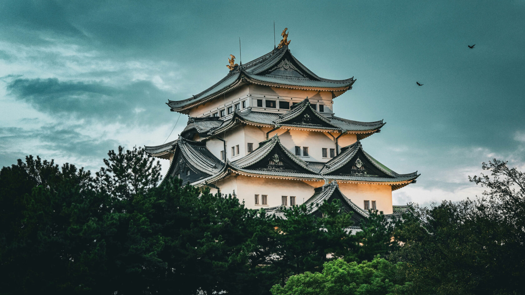 Нагоя — крупный город Японии, исторический замок и современная застройка