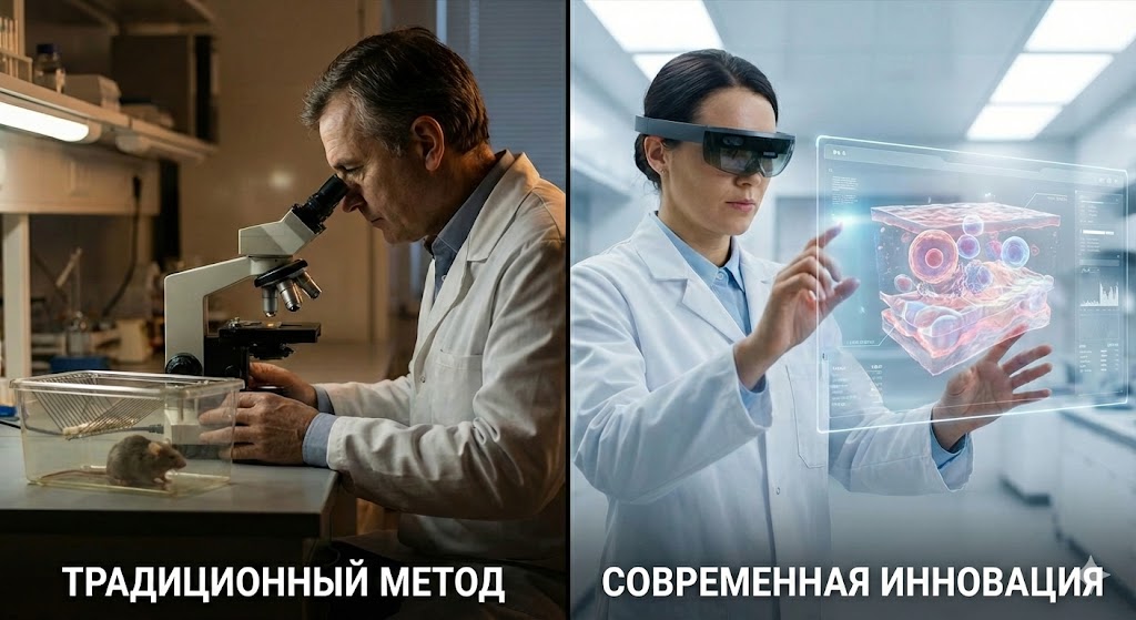 Сравнение традиционных опытов на животных и современных компьютерных методов тестирования 