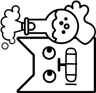 Кот с колбой рисунок