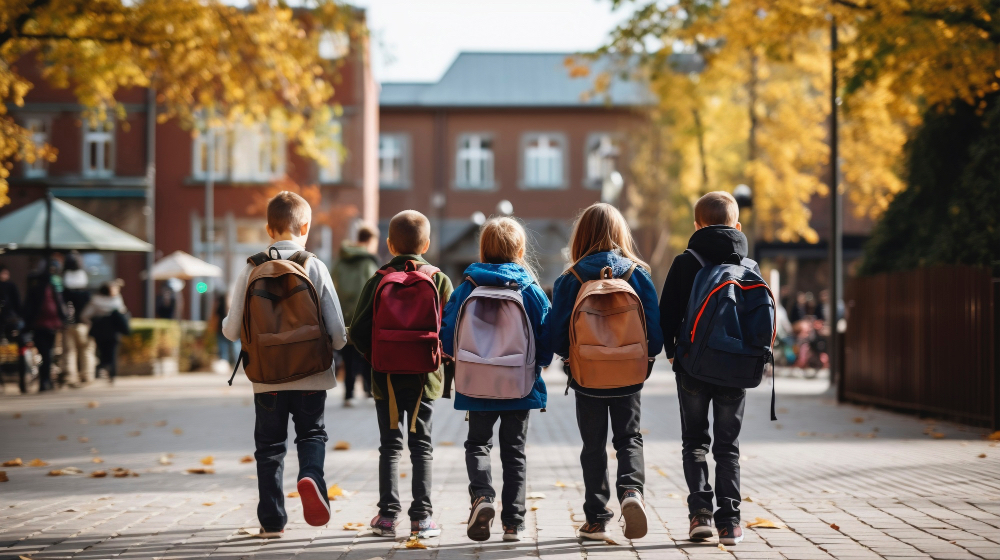 Children going to school