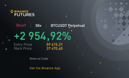 Результат сделки BTC/USDT +2954.92%