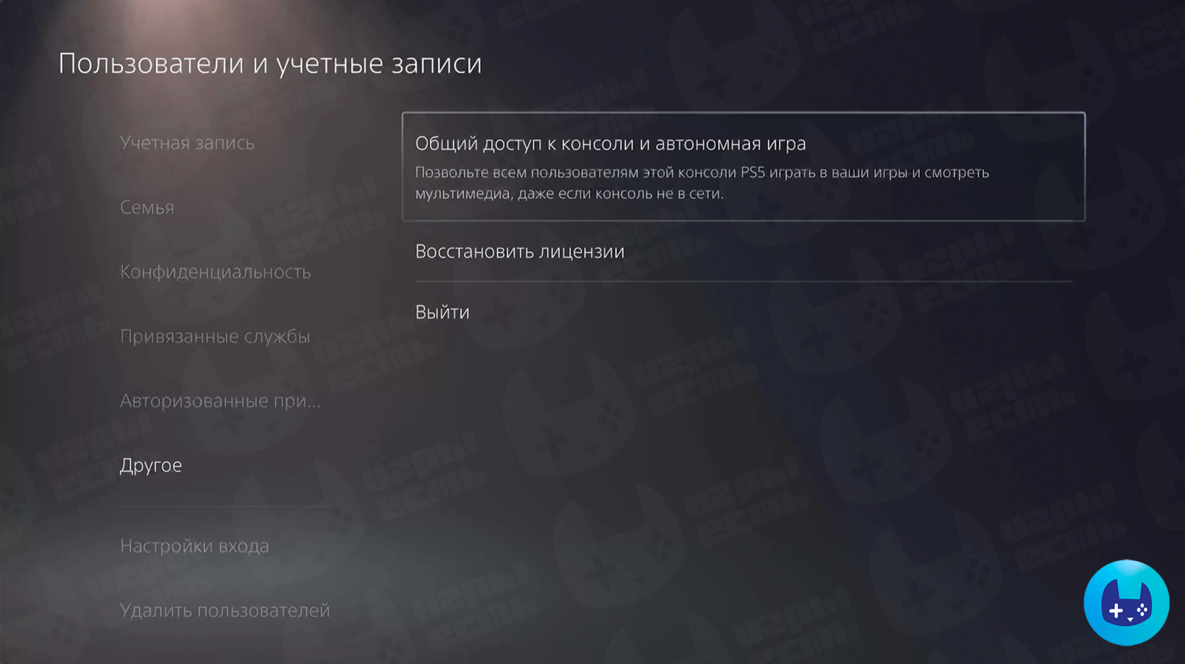 Шаг настройки PS5