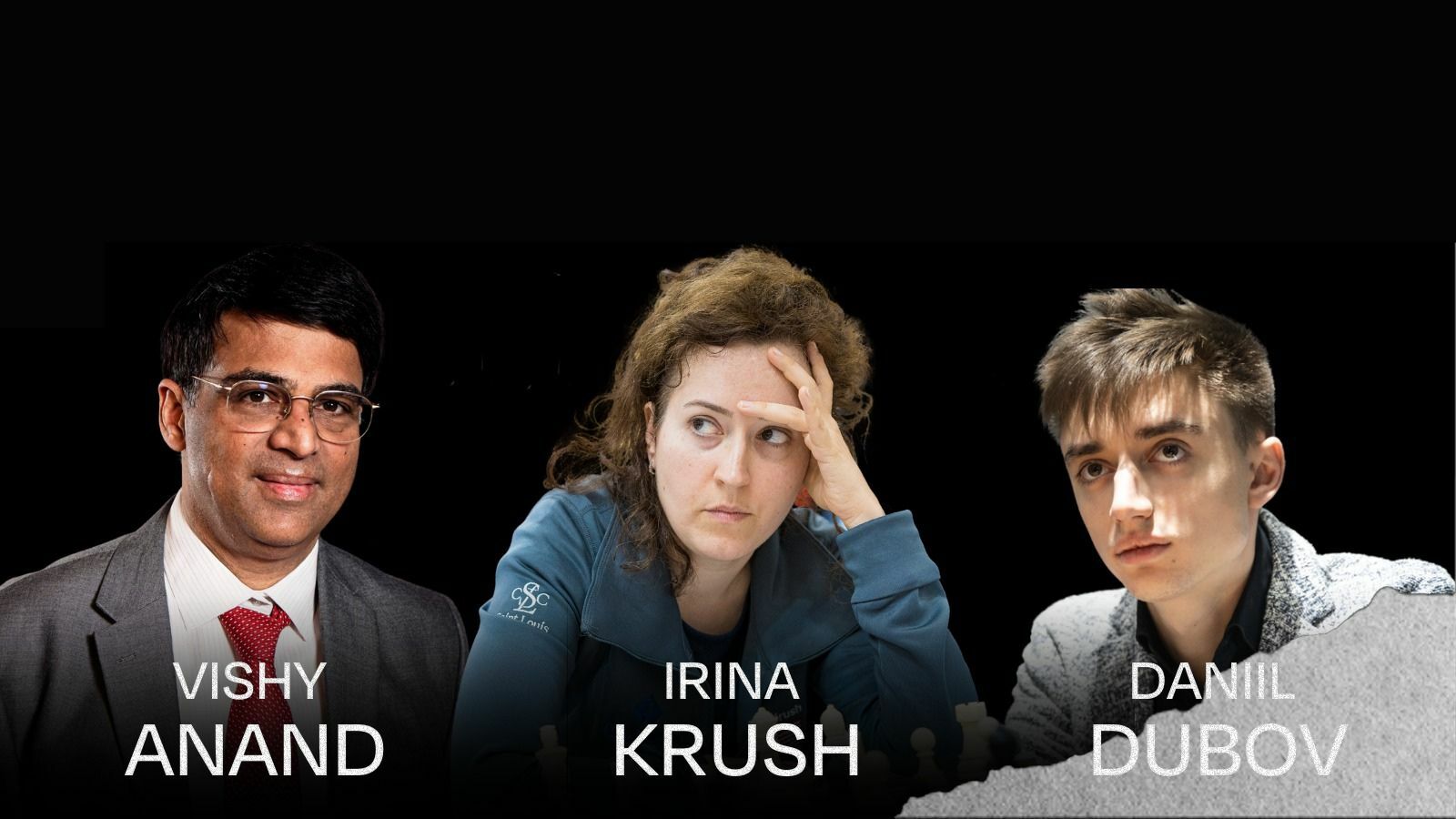 Anand, Krush, and Dubov the commentators of the 2023 World Chess