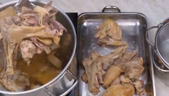 Приготовление холодца из свинины, говядины и курицы: шаг 10