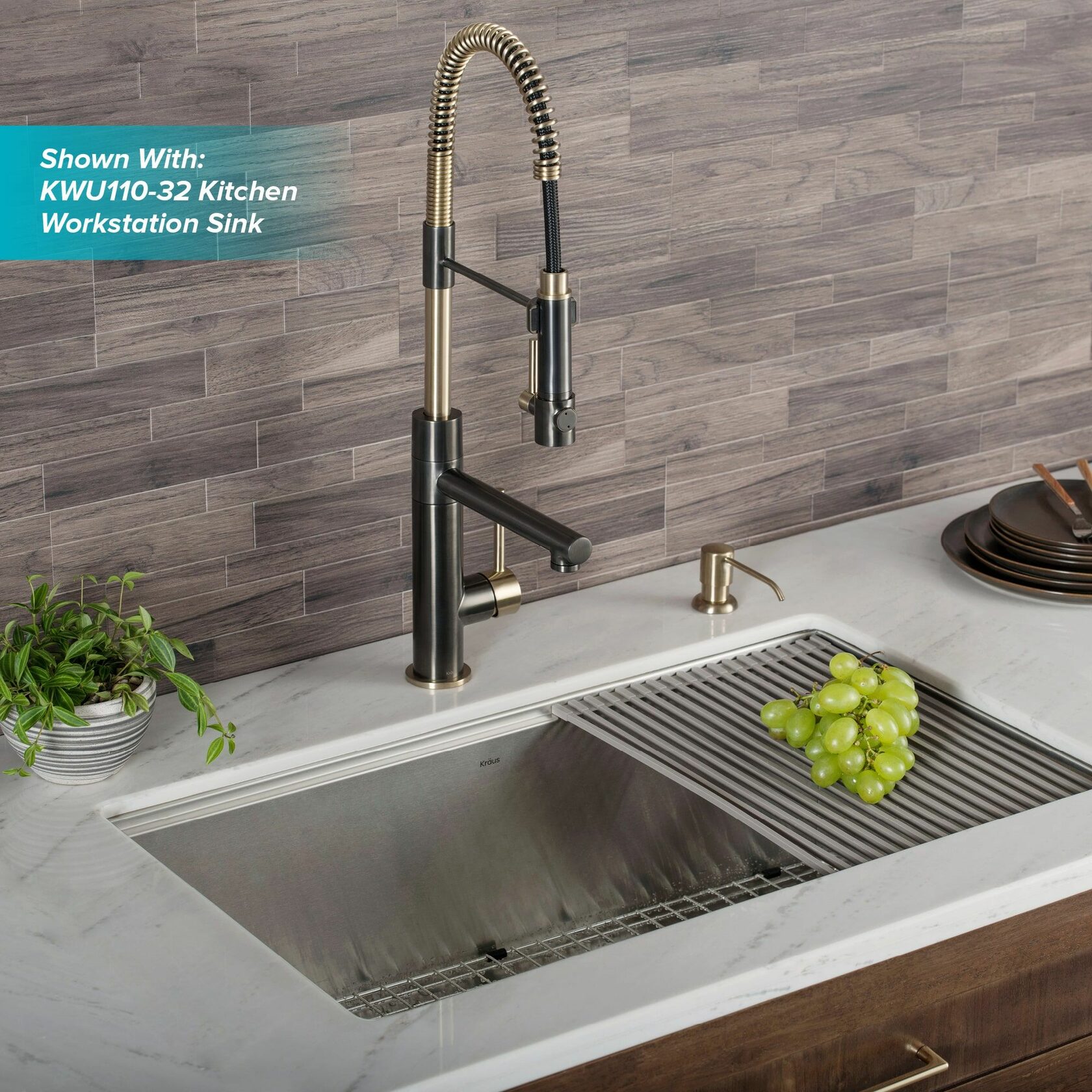Кухонний змішувач Kraus KPF-1603SBBG - изображение 9